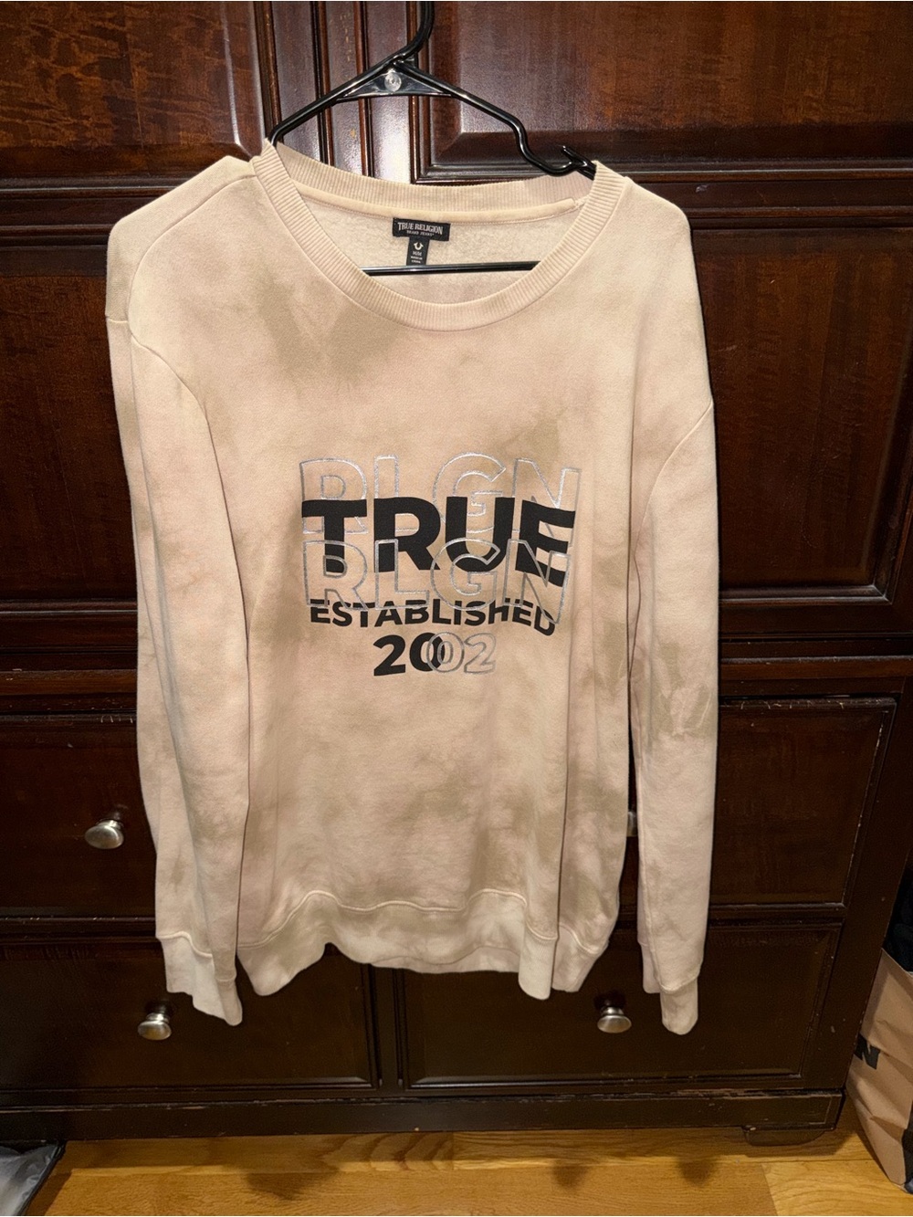 True Religion Neutral Beige Crewneck Sweatshirt